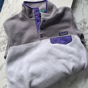 PATAGONIA SYNCHILLA SNAP-T FLEECE PULLOVER  PURPLE GREY LILAC IN GREAT CONDITION
